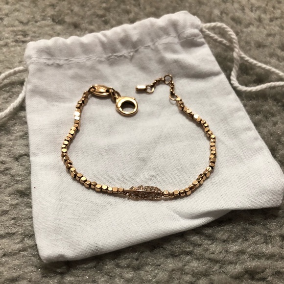 Fossil Rose Gold Dainty Feather Bracelet - Picture 2 of 3